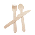 Customized one time disposable wooden tableware forks  flatware cutlery set